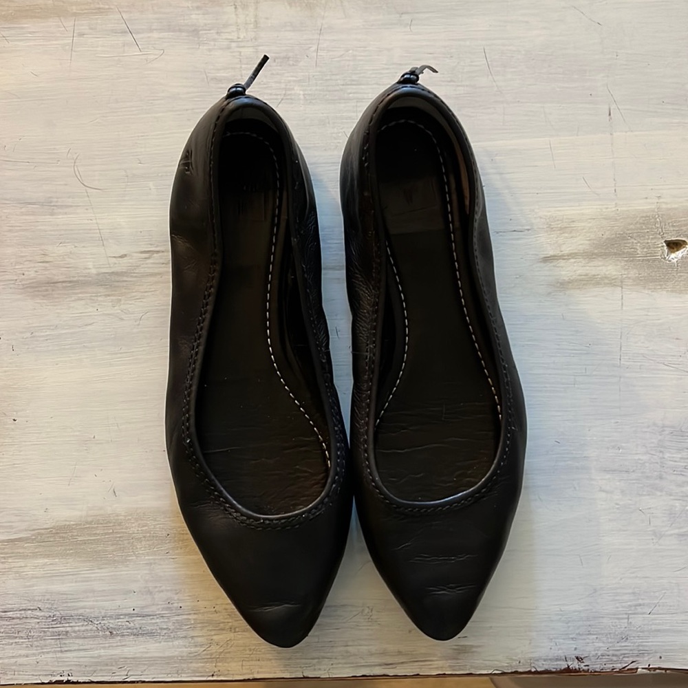 Frye Black Leather Flats